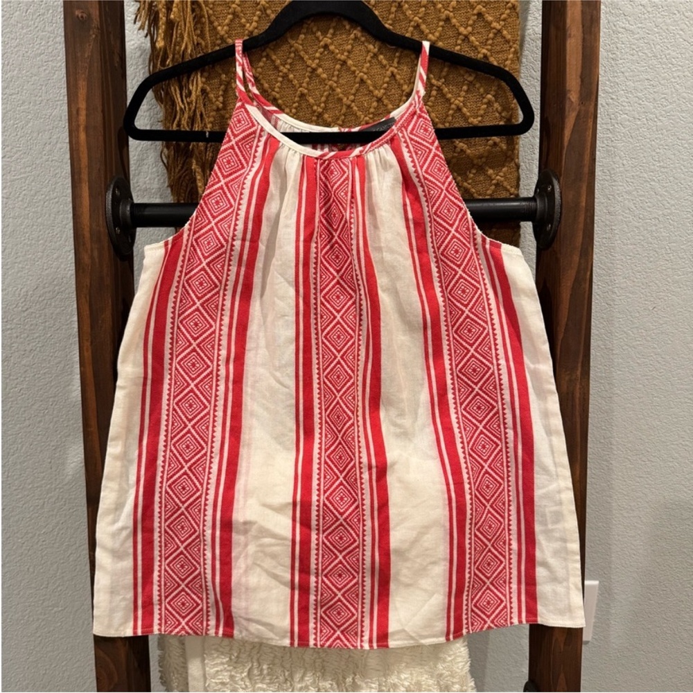 Vince Camuto Red/White Tank Blouse